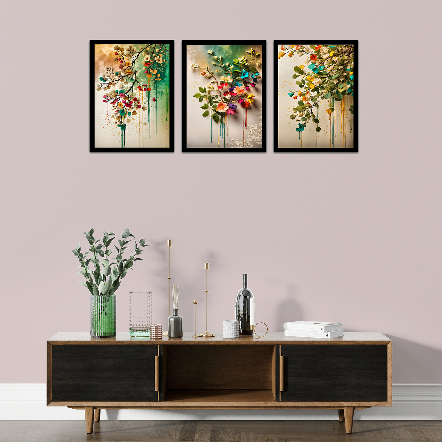 Abstract Colorful Flowers Frames & Decorative Wall Art