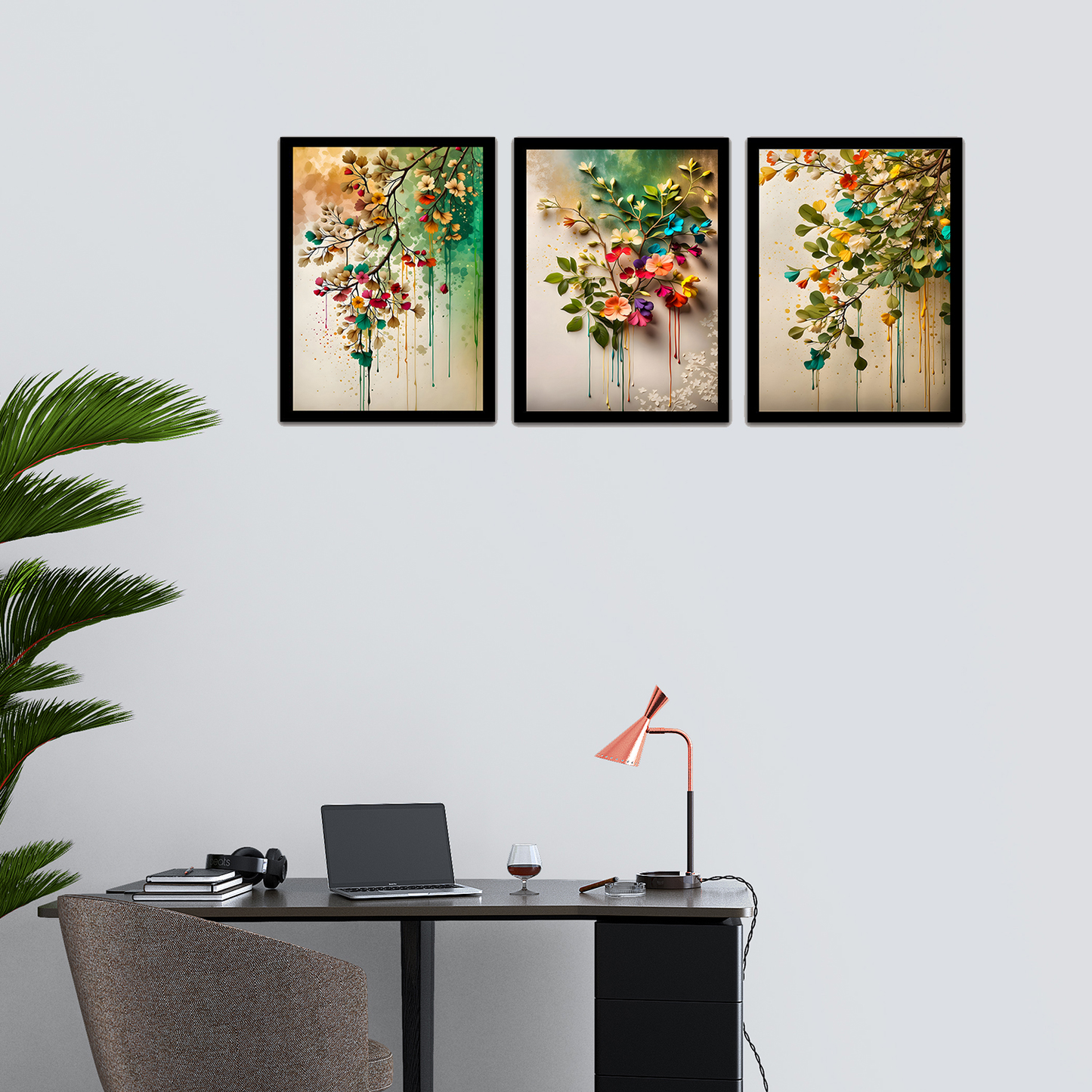 Abstract Colorful Flowers Frames & Decorative Wall Art