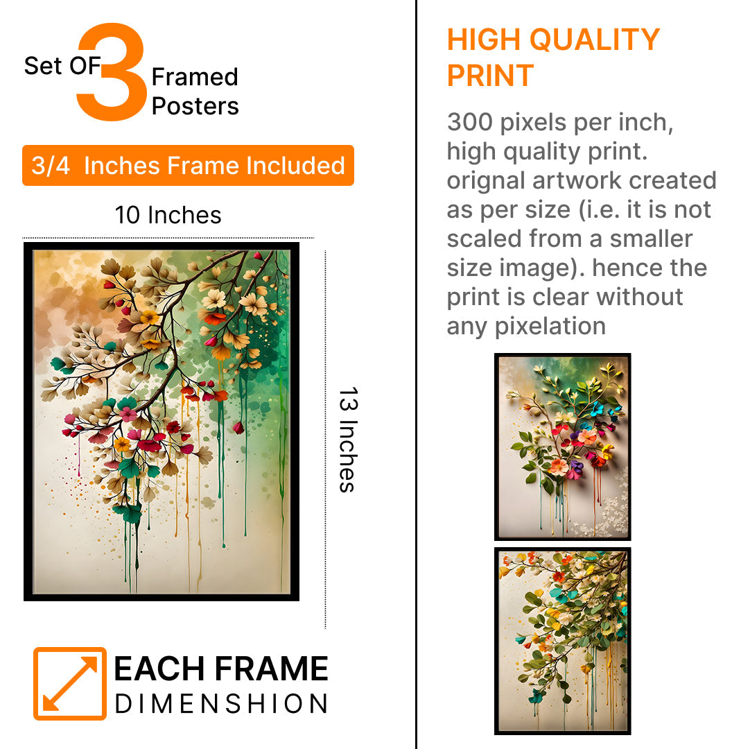 Abstract Colorful Flowers Frames & Decorative Wall Art
