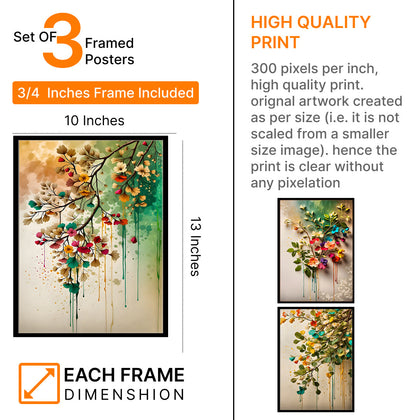 Abstract Colorful Flowers Frames & Decorative Wall Art