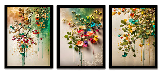 Abstract Colorful Flowers Frames & Decorative Wall Art