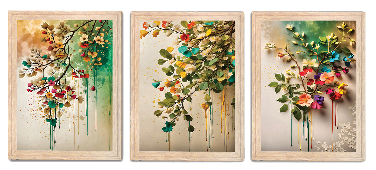 Abstract Colorful Flowers Frames & Decorative Wall Art