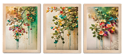 Abstract Colorful Flowers Frames & Decorative Wall Art