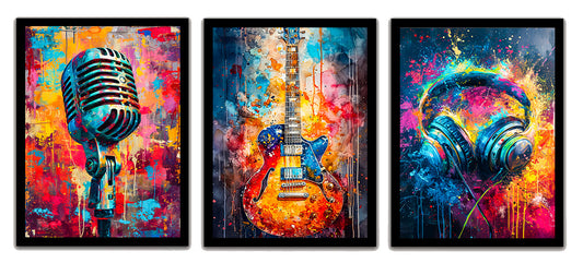 Colorful Abstract Musical Instrument Art Frames & Wall Decor