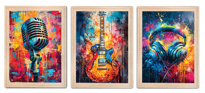 Colorful Abstract Musical Instrument Art Frames & Wall Decor