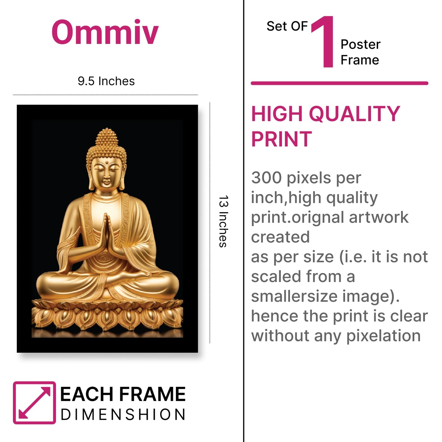 Gautam Buddha Meditation Photo Frame & Wall Art