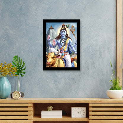 Lord Shiva & Nandi: Spiritual Photo Frame