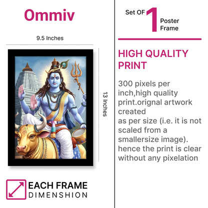 Lord Shiva & Nandi: Spiritual Photo Frame