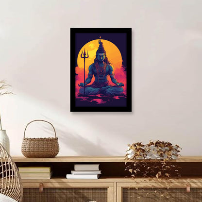 Lord Shiva in Meditation: Spiritual Photo Frame & Wall Art