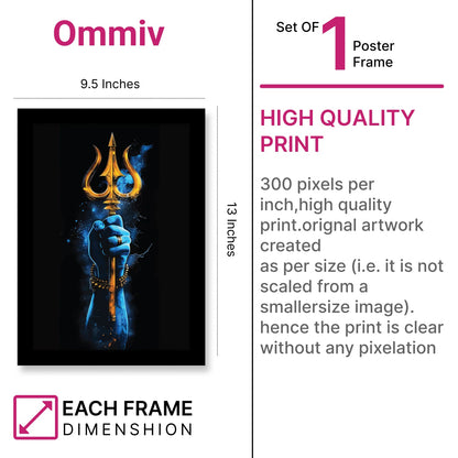 Sacred Trishul of Shiv Shakti Wall Art & Photo Frame