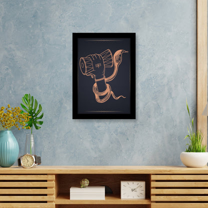 Shiva Holding Damru In Hand Photo Frame & Wall Art