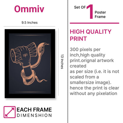 Shiva Holding Damru In Hand Photo Frame & Wall Art