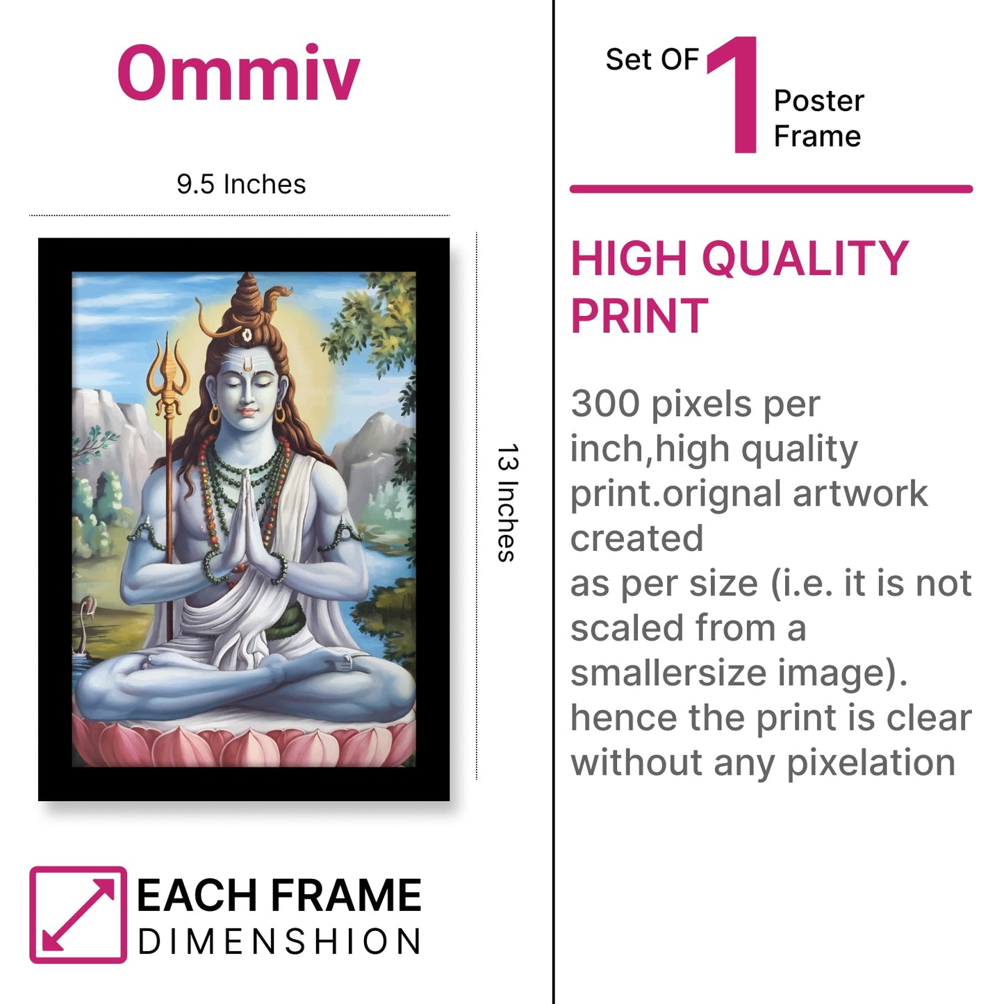 Mahadev Photo Frame & Wall Art