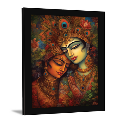 Radha Krishna Colorful Wall Framed & Art