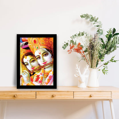 Radha Krishna Playing Flute Photo Frame & Wall Art
