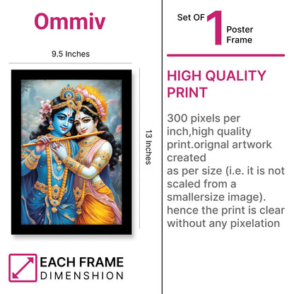Radha Krishna Playing Bansuri – Spiritual Photo Frame & Wall Art