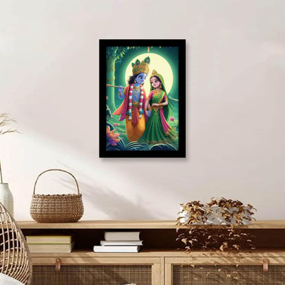 Radha Krishna in Dancing Pose Photo Frame & Wall Décor