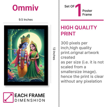Radha Krishna in Dancing Pose Photo Frame & Wall Décor