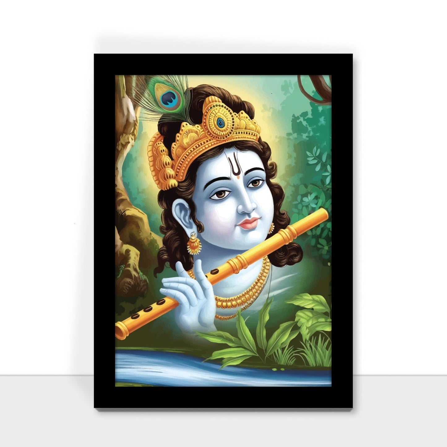 Krishna with Flute Photo Frame & Wall Décor