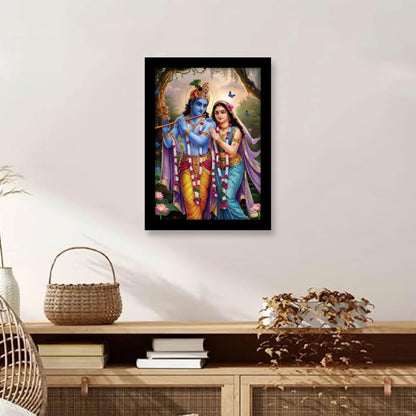 Soulful Bond of Radha Krishna: Spiritual Photo Frame & Wall Décor