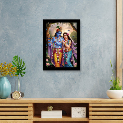 Soulful Bond of Radha Krishna: Spiritual Photo Frame & Wall Décor