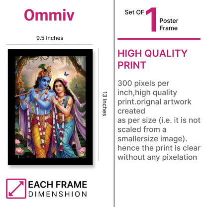 Soulful Bond of Radha Krishna: Spiritual Photo Frame & Wall Décor