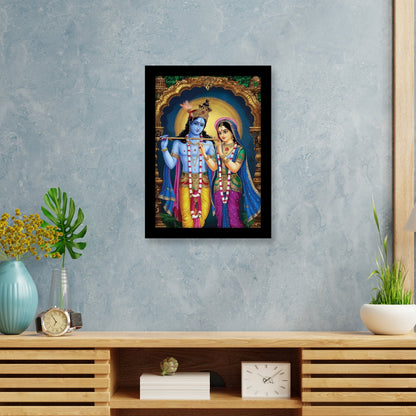 Radha Krishna with Flute Photo Frame & Wall Art