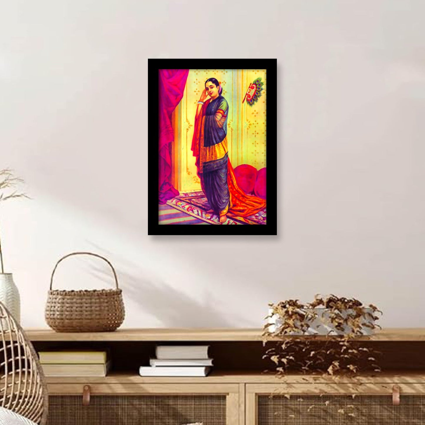 Vasantasena: A Framed Artwork by Raja Ravi Varma