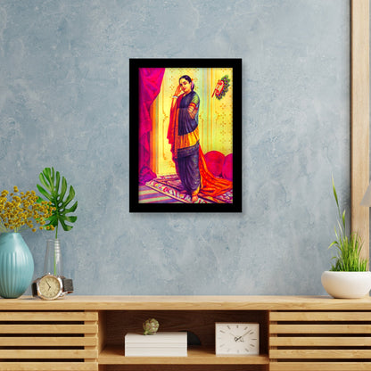 Vasantasena: A Framed Artwork by Raja Ravi Varma