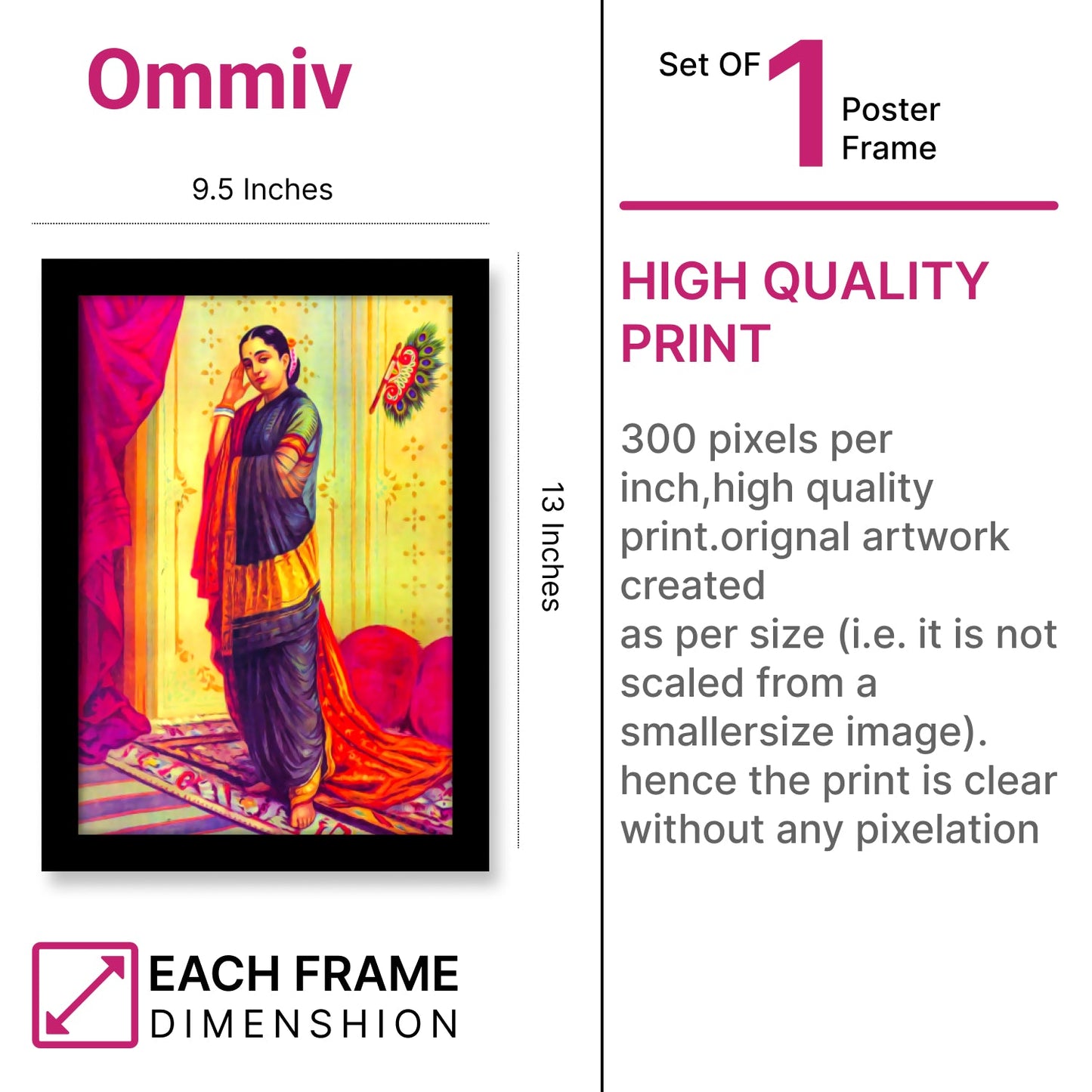 Vasantasena: A Framed Artwork by Raja Ravi Varma