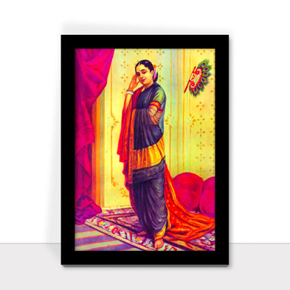 Vasantasena: A Framed Artwork by Raja Ravi Varma
