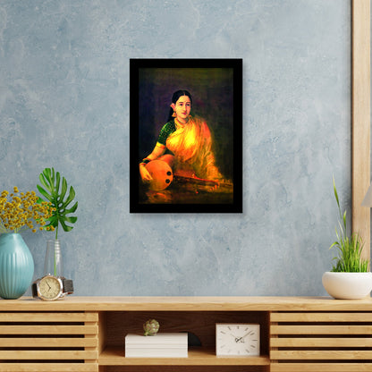 Lady Playing Swarbat: A Classic Masterpiece by Raja Ravi Varma