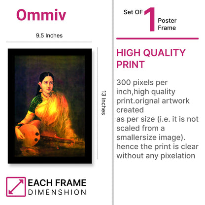 Lady Playing Swarbat: A Classic Masterpiece by Raja Ravi Varma