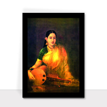 Lady Playing Swarbat: A Classic Masterpiece by Raja Ravi Varma