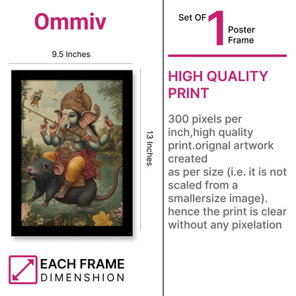 Lord Ganesha Divine Ride on Mushak Wall Art