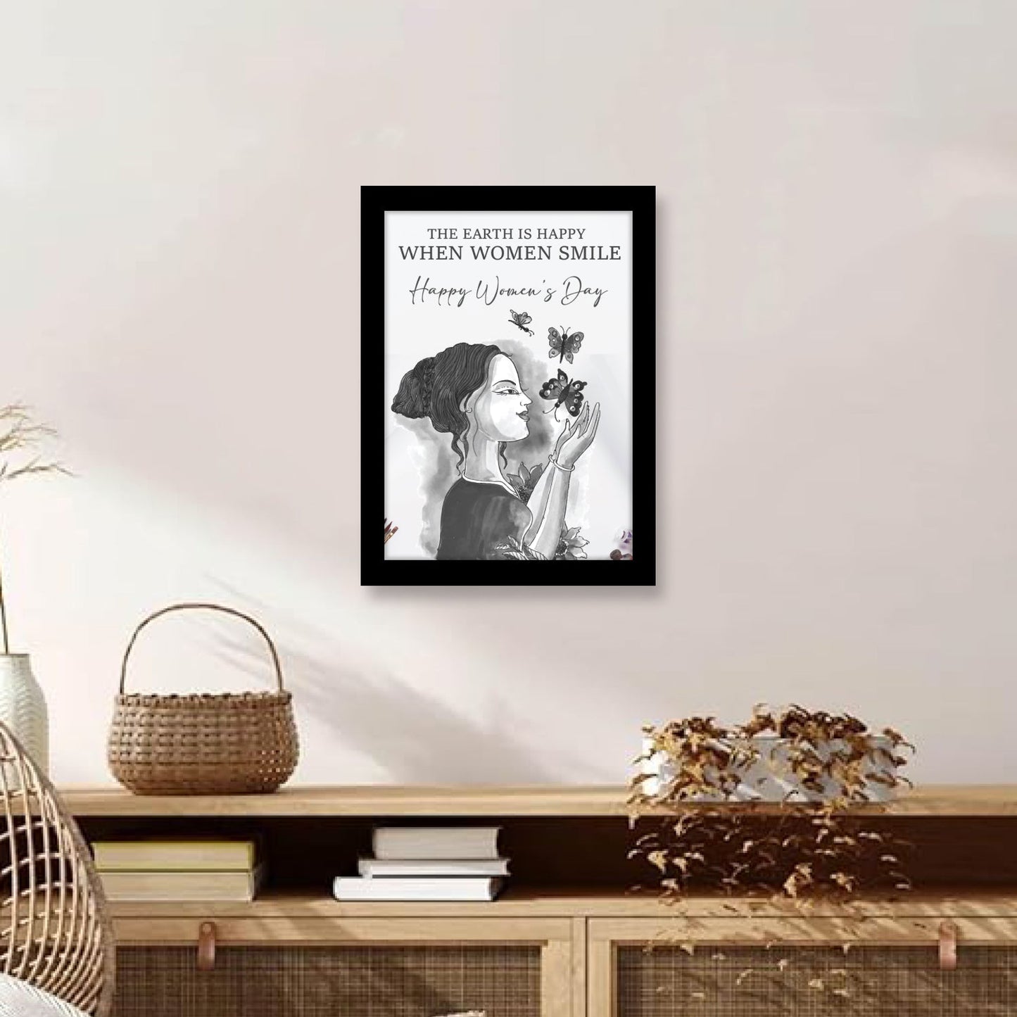 The Earth is Happy When Women Smile – Women’s Day Photo Frame & Wall Art
