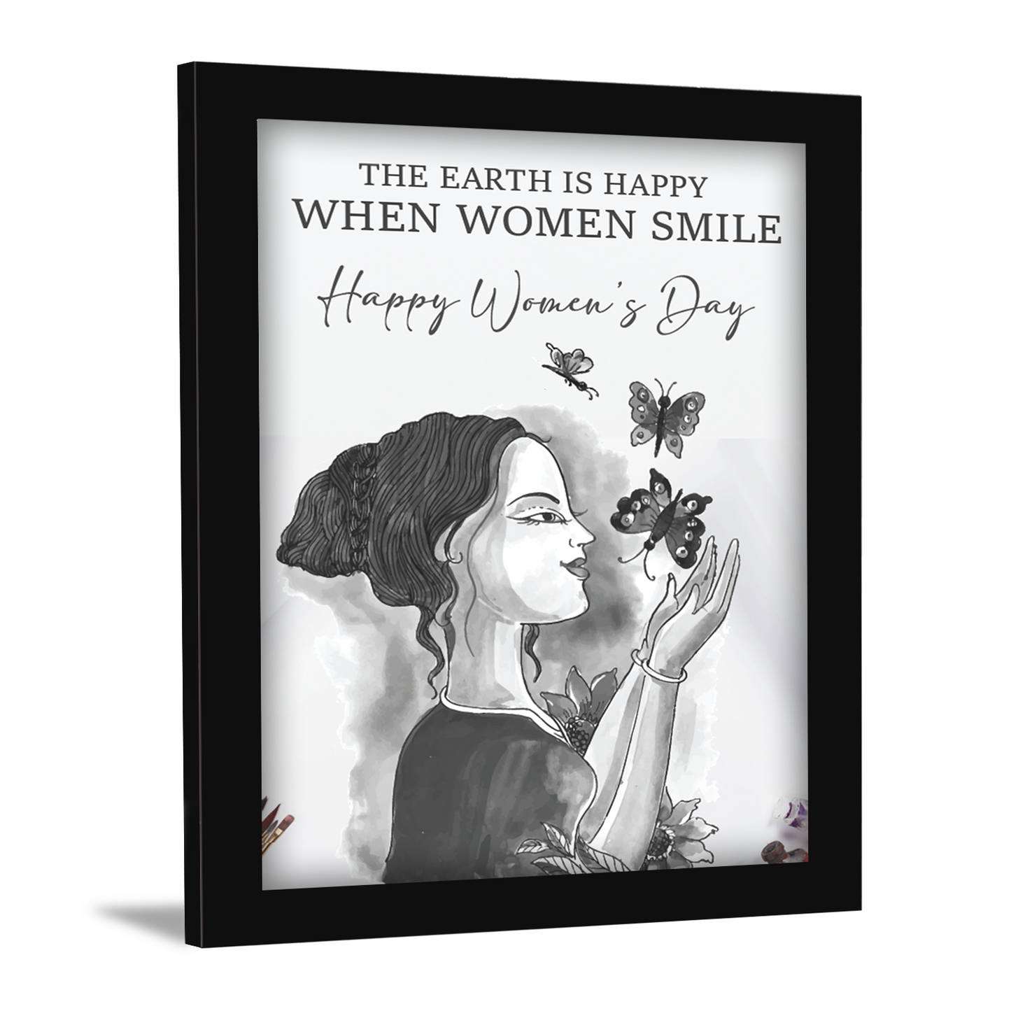 The Earth is Happy When Women Smile – Women’s Day Photo Frame & Wall Art
