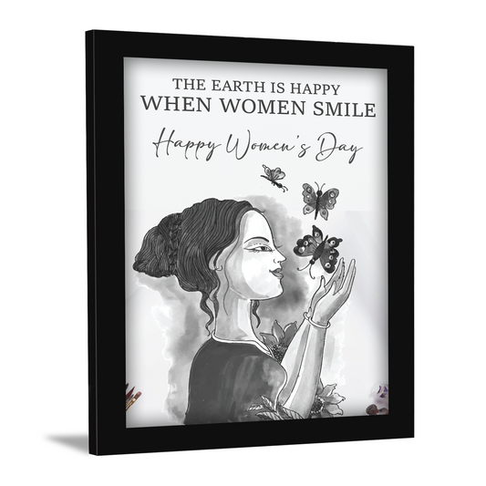 The Earth is Happy When Women Smile – Women’s Day Photo Frame & Wall Art