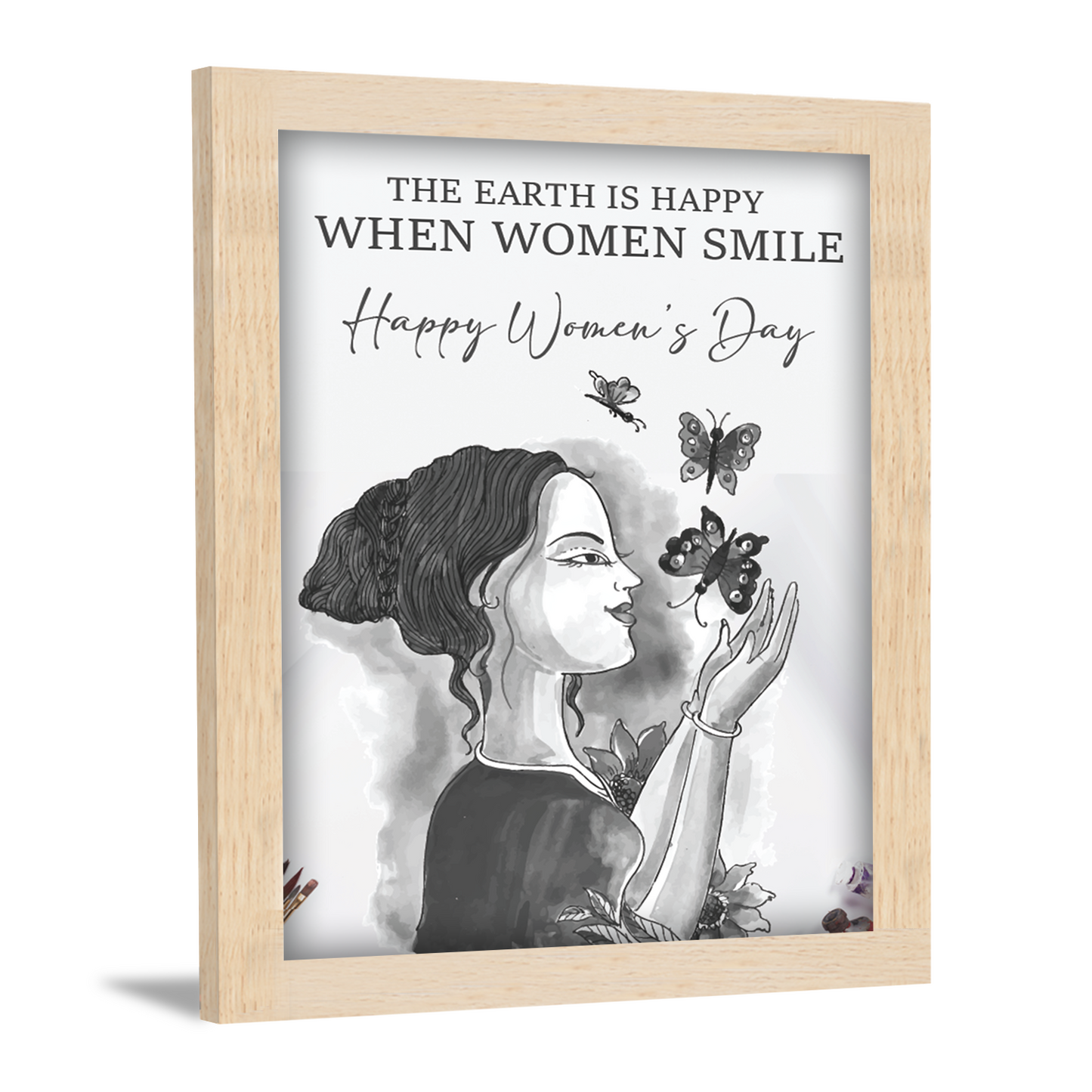The Earth is Happy When Women Smile – Women’s Day Photo Frame & Wall Art