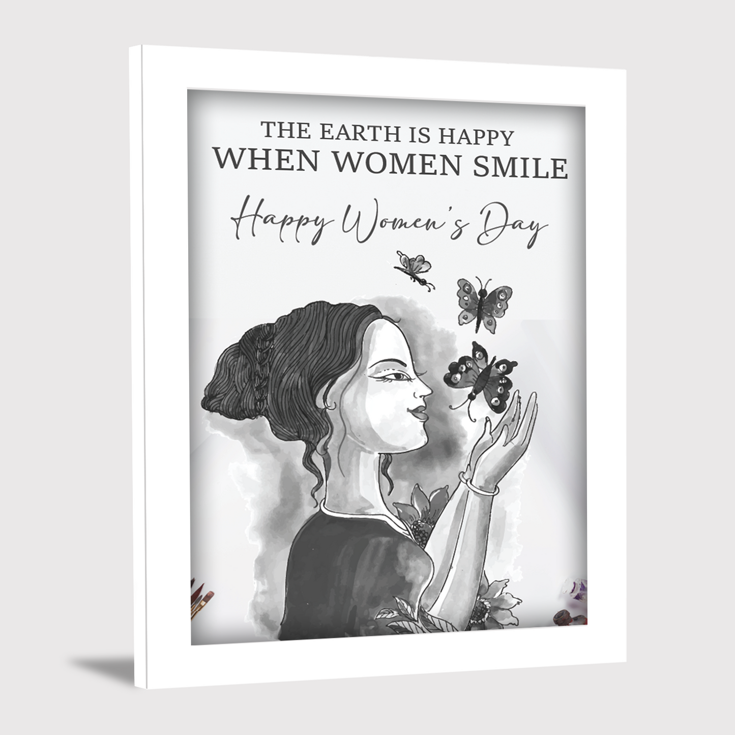The Earth is Happy When Women Smile – Women’s Day Photo Frame & Wall Art