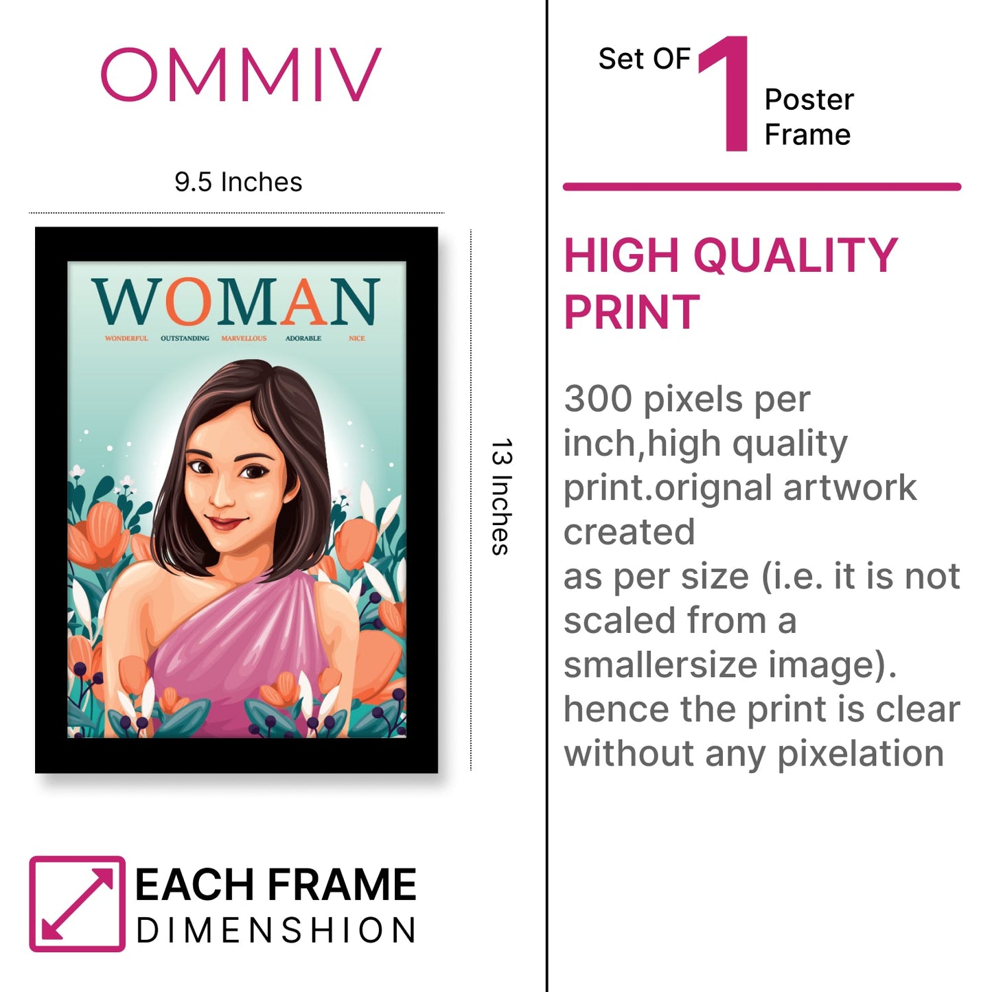 WOMAN: A Powerful Tribute to Every Woman – Women’s Day Photo Frame