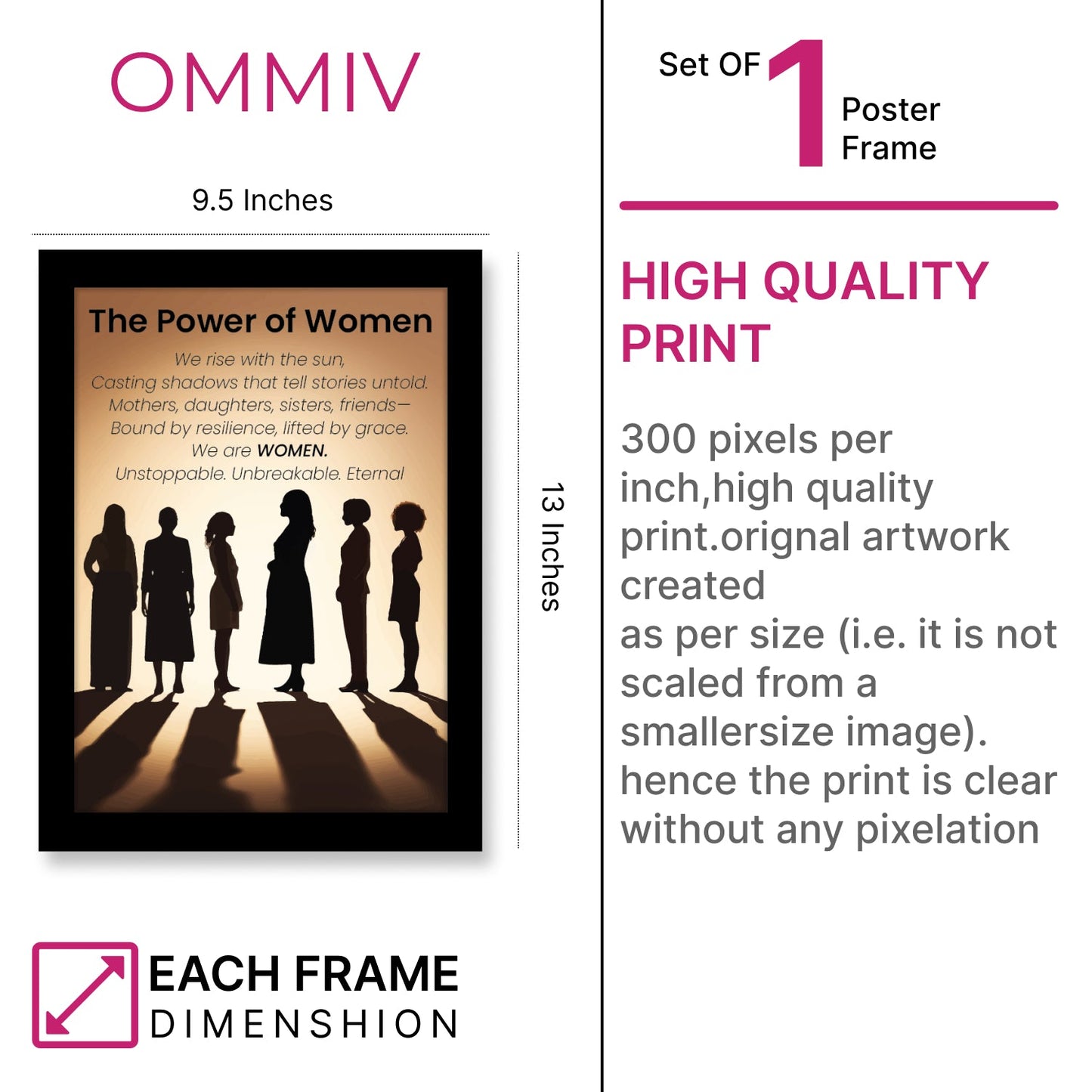 The Power of Woman – Celebrate Strength & Grace with Women’s Day Photo Frame & Wall Art
