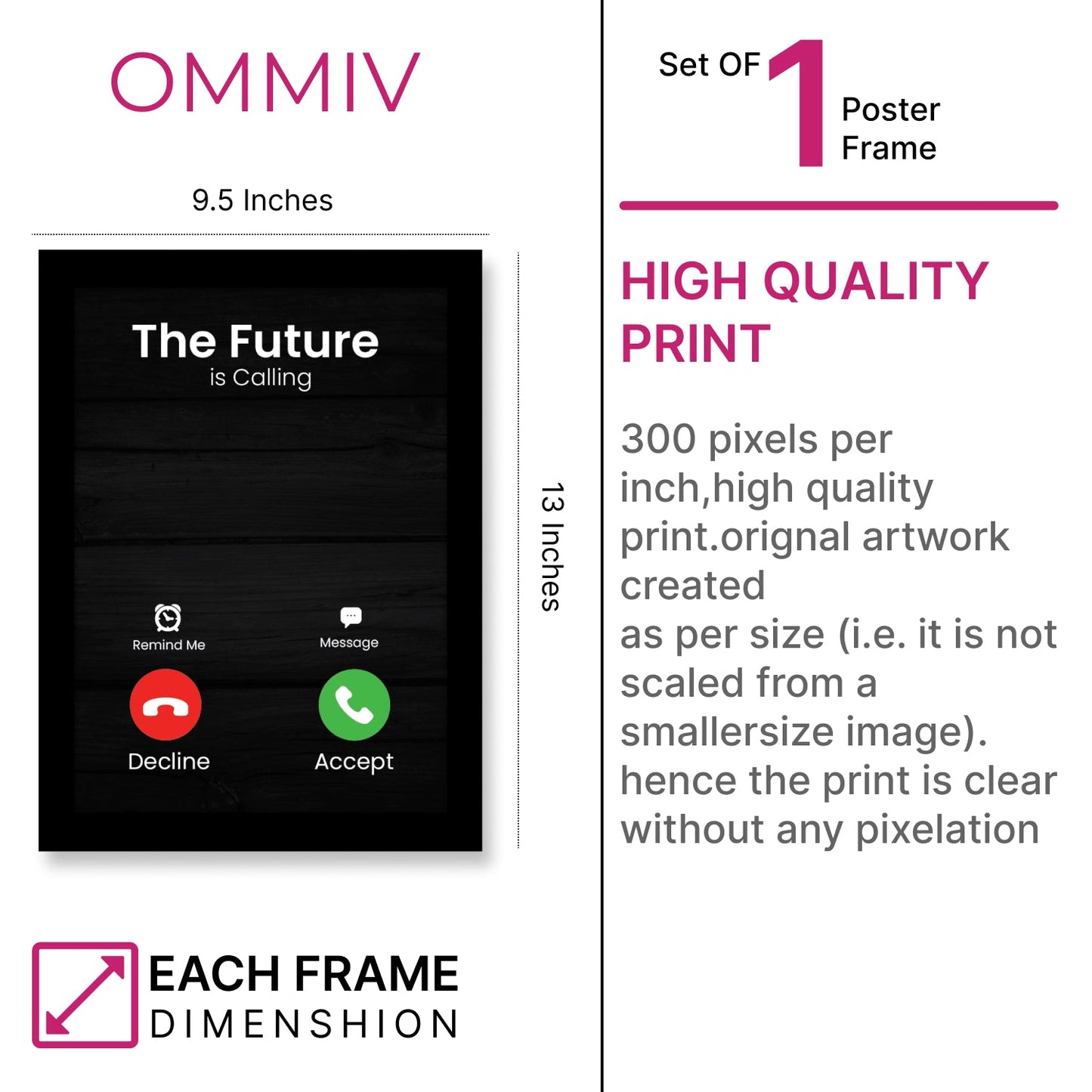 The Future is Calling: Motivational Photo Frame & Inspirational Wall Art