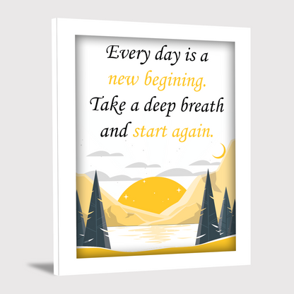 New Day, New Start – Inspirational Wall Art & Motivational Photo Frame
