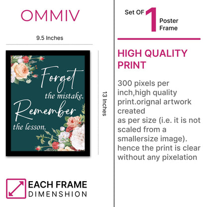 Forget the Mistake, Remember the Lesson – Motivational Quote Frame & Wall Art