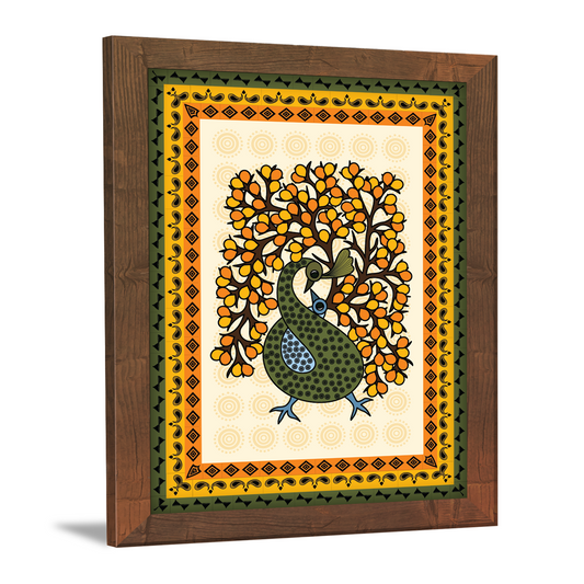 Madhubani Peacock Frame – Vibrant Traditional Artwork