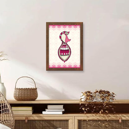 Ethereal Peacock Gond Art Frame & Wall Painting