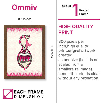 Ethereal Peacock Gond Art Frame & Wall Painting