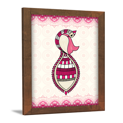 Ethereal Peacock Gond Art Frame & Wall Painting