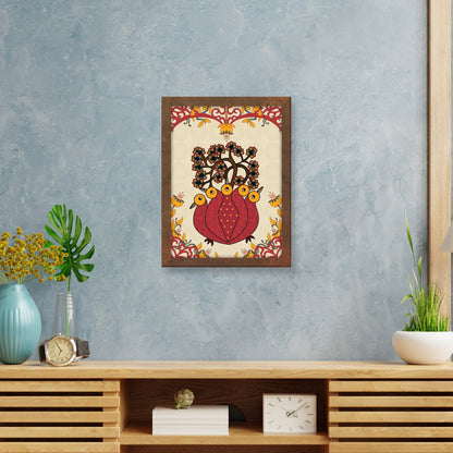 Peacock Harmony: Abstract Gond Art Wall Decor Frame